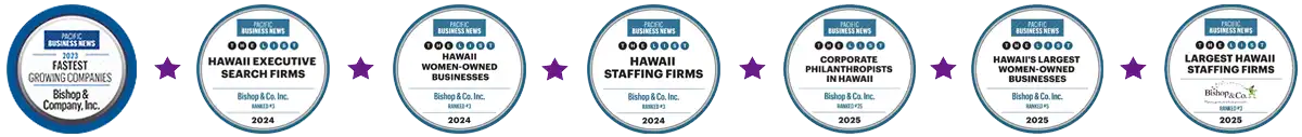 Bishop & Company awards for top Staffing Agency in Hawaii